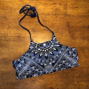 Halter Patterned Bikini Top